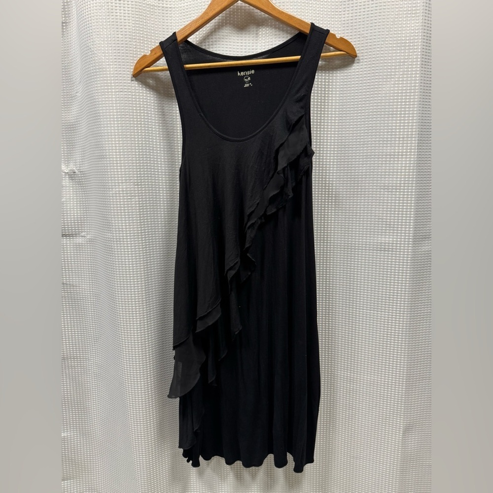 Kensie Black Dress with front Ruffle size medium